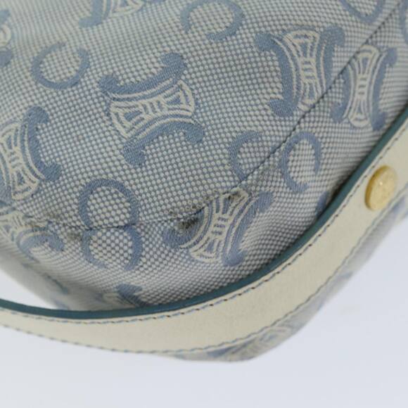 CELINE C Macadam Canvas Shoulder Bag Light Blue - Picture 16 of 16